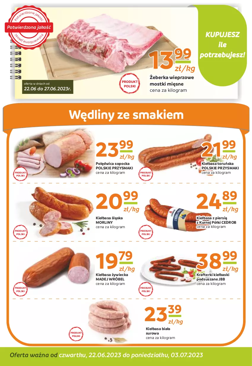 Gazetka promocyjna Gama - Gazetka Gama - ważna 03.07.2023 do 22.06.2024 - strona 2 - produkty: Gra, Kiełbasa, Kiełbasa biała, Kiełbasa śląska, Madej Wróbel, Morliny, Polędwica, Przysmaki