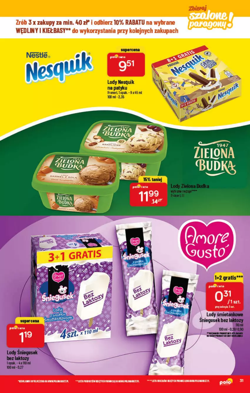 Gazetka promocyjna PoloMarket - Gazetka pomocyjna - ważna 09.03 do 15.03.2022 - strona 31 - produkty: Gra, Lody, Nesquik