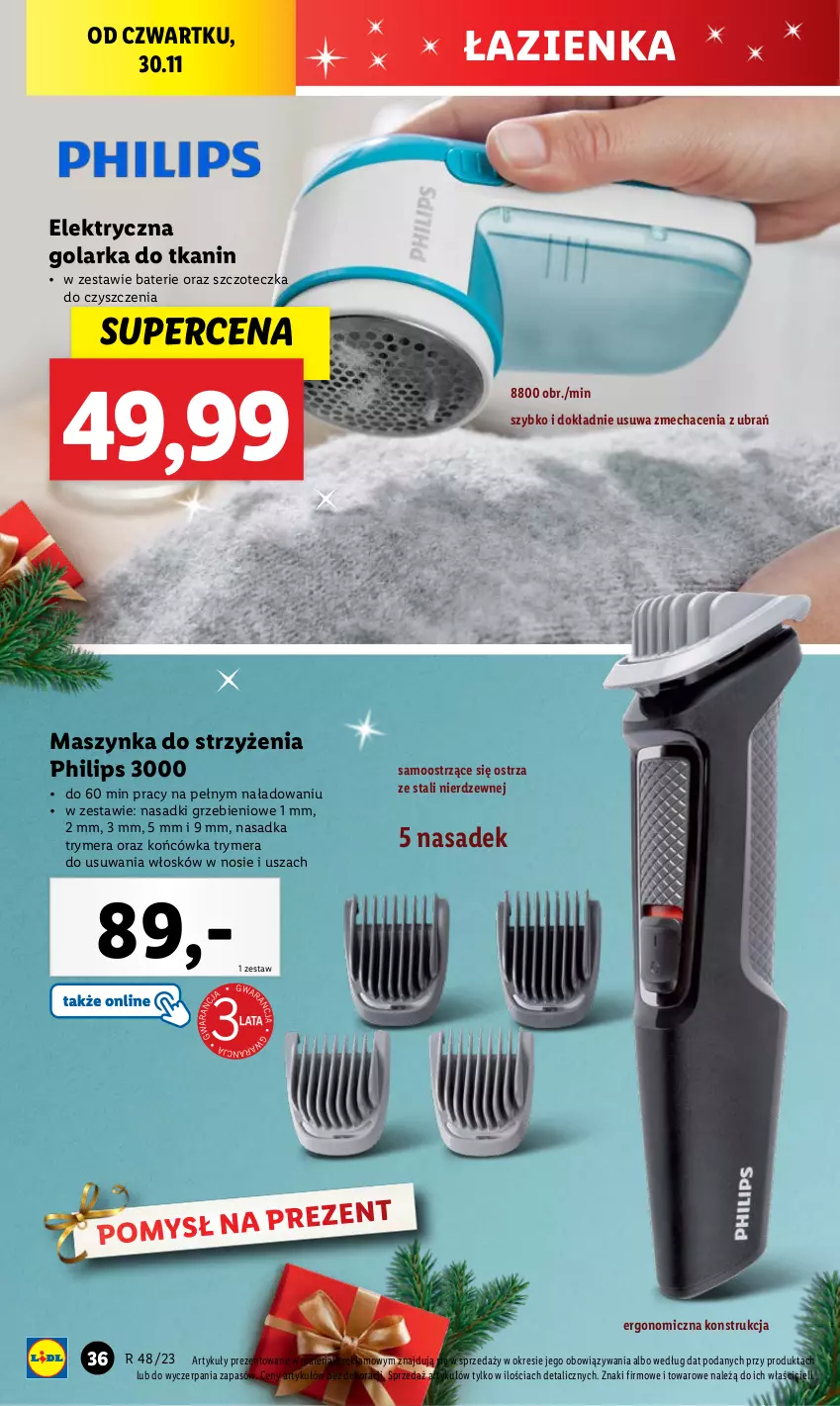 Gazetka promocyjna Lidl - GAZETKA - ważna 27.11 do 02.12.2023 - strona 42 - produkty: Golarka, Maszynka, Philips, Szczoteczka, Szynka