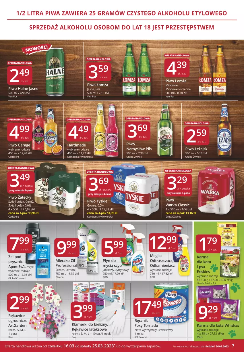 Gazetka promocyjna Market Vita - Gazetka – Marketvita - ważna 16.03 do 25.03.2023 - strona 7 - produkty: Carlsberg, Foxy, Friskies, Namysłów, Odkamieniacz, Odtłuszczacz, Piwo, Ręcznik, Rękawice, Rękawice lateksowe, Tyskie, Warka