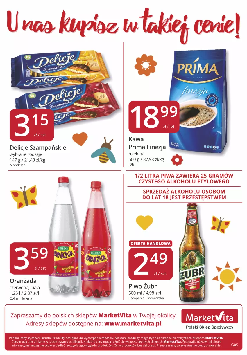 Gazetka promocyjna Market Vita - Gazetka – Marketvita - ważna 16.03 do 25.03.2023 - strona 8 - produkty: Delicje, Hellena, Kawa, Oranżada, Piwo, Prima