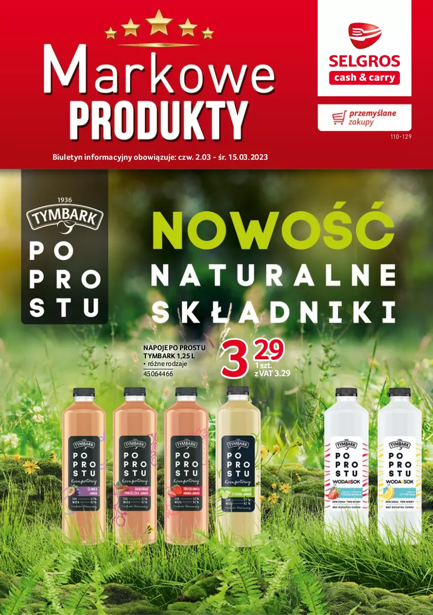 Gazetka promocyjna Selgros - Markowe produkty - ważna 02.03 do 15.03.2023 - strona 1 - produkty: Napoje, Tymbark