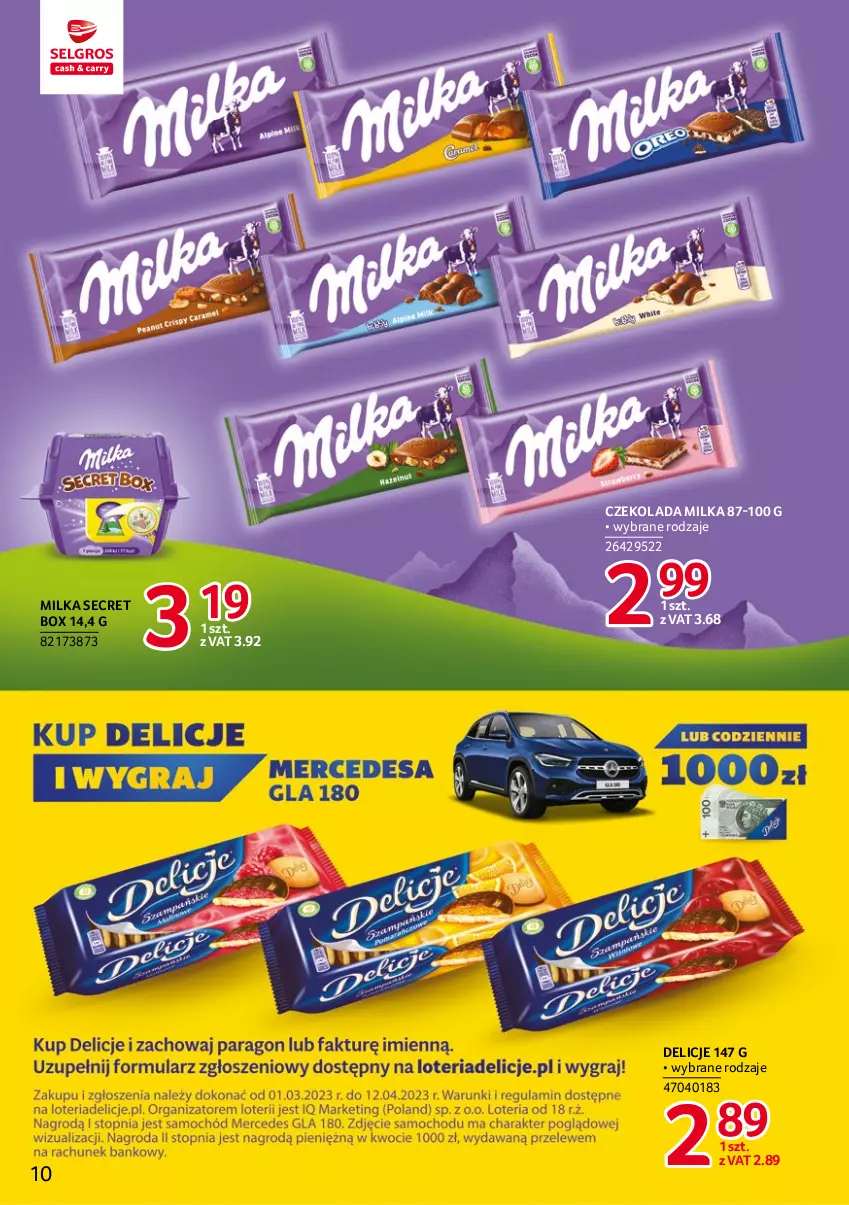 Gazetka promocyjna Selgros - Markowe produkty - ważna 02.03 do 15.03.2023 - strona 10 - produkty: Czekolada, Delicje, Milka