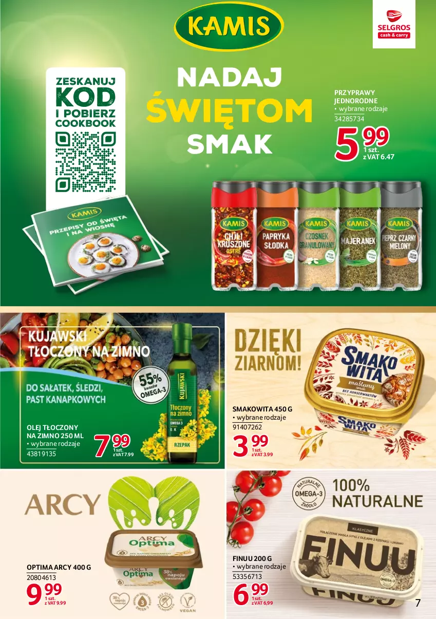 Gazetka promocyjna Selgros - Markowe produkty - ważna 02.03 do 15.03.2023 - strona 7 - produkty: Finuu, Olej, Optima, Przyprawy, Smakowita