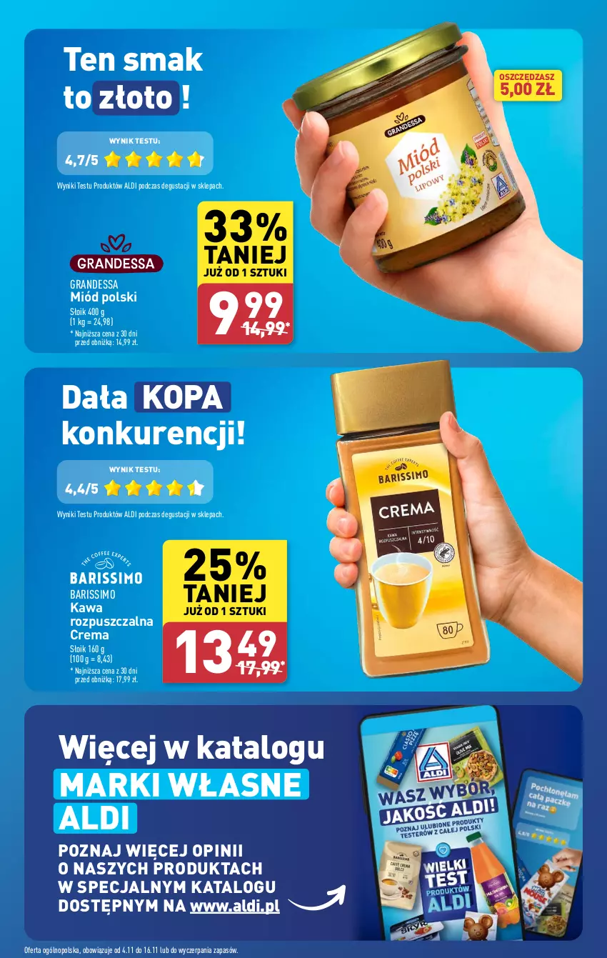 Gazetka promocyjna Aldi - Pełna oferta - ważna 12.11 do 16.11.2024 - strona 7 - produkty: Gra, Kawa, Kawa rozpuszczalna, Miód, O nas