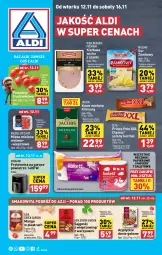 Gazetka promocyjna Aldi - Pełna oferta - Gazetka - ważna od 16.11 do 16.11.2024 - strona 1 - produkty: Sajgonki, Mięso mielone, Warzywa, Ser, Smakowita, Prince Polo, Papier, Mięsne specjały, Kawa mielona, Kawa, Ręcznik, Ręczniki papierowe, Jacobs, Mango, Kiełbasa, Pomidory, Mięso, Danie gotowe