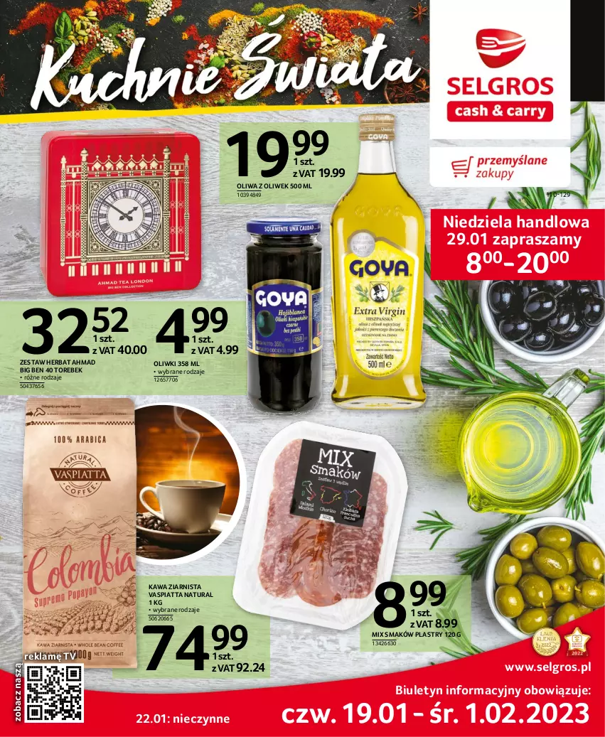 Gazetka promocyjna Selgros - Kuchnie świata - ważna 19.01 do 01.02.2023 - strona 1 - produkty: Kawa, Kawa ziarnista, LG, Oliwa z oliwek, Oliwki