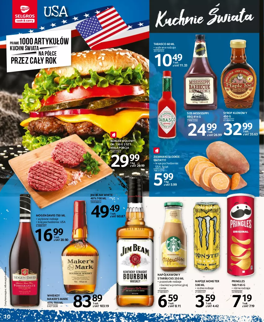 Gazetka promocyjna Selgros - Kuchnie świata - ważna 19.01 do 01.02.2023 - strona 10 - produkty: Burger, Jim Beam, Mogen David, Napój, Napoje, Por, Pringles, Sos, Syrop, Whiskey, Ziemniaki