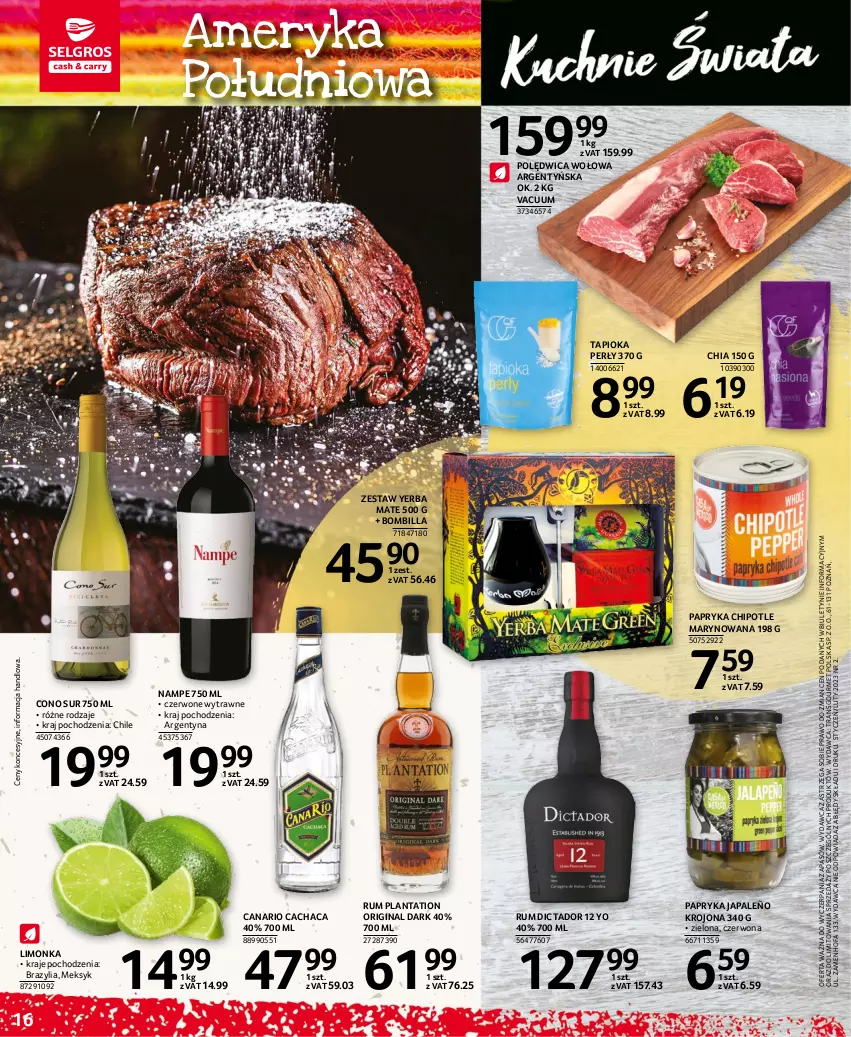 Gazetka promocyjna Selgros - Kuchnie świata - ważna 19.01 do 01.02.2023 - strona 16 - produkty: Chia, Fa, Gin, Limonka, Papryka, Plantation, Polędwica, Polędwica wołowa, Rum, Tran