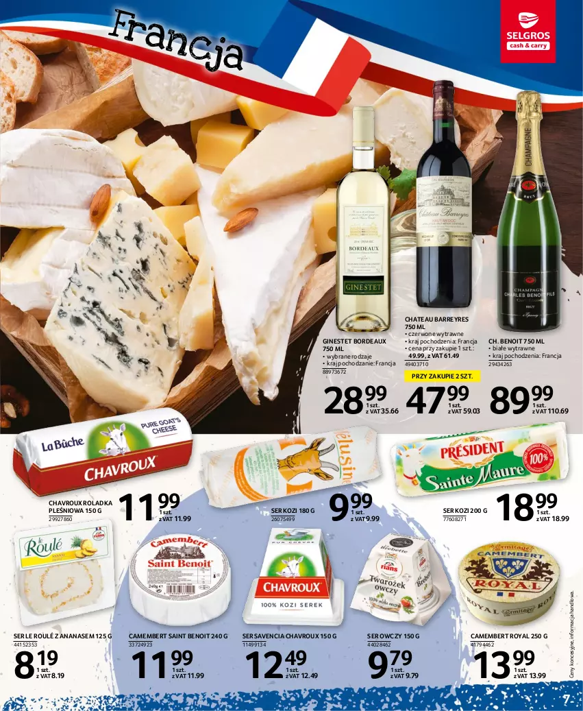 Gazetka promocyjna Selgros - Kuchnie świata - ważna 19.01 do 01.02.2023 - strona 7 - produkty: Ananas, Bordeaux, Camembert, Gin, Ser, Ser kozi, Ser owczy