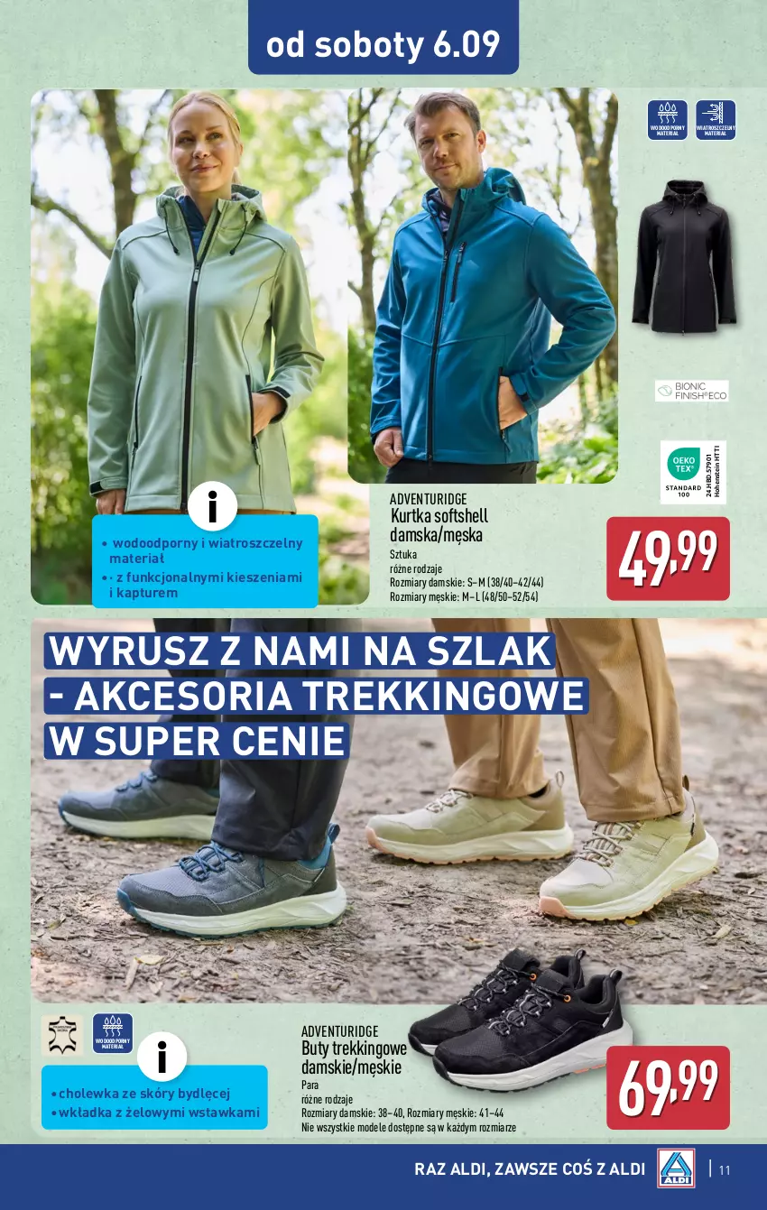 Gazetka promocyjna Aldi - Artykuły przemysłowe i tekstylia - ważna 03.09 do 06.09.2025 - strona 11 - produkty: Buty, Kurtka, Kurtka softshell, Por
