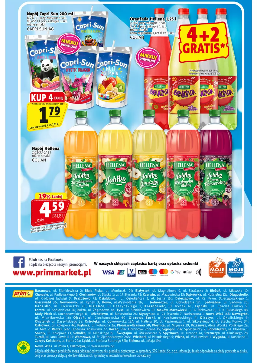 Gazetka promocyjna Prim Market - ważna 09.05 do 15.05.2024 - strona 16 - produkty: Drzwi, Fa, Hellena, Napój, Oranżada