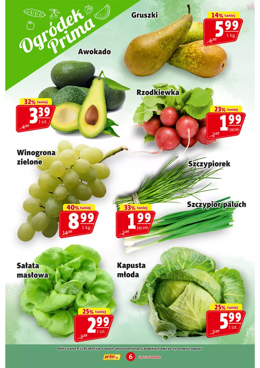 Gazetka promocyjna Prim Market - ważna 09.05 do 15.05.2024 - strona 6 - produkty: Gruszki, Masło, Sałat, Sałata masłowa, Wino, Winogrona