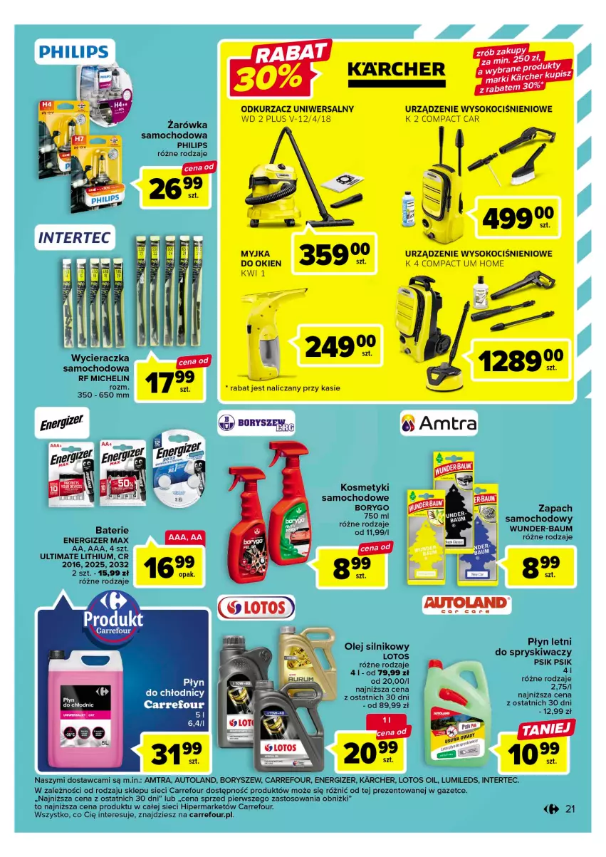 Gazetka promocyjna Carrefour - Gazetka Carrefour - ważna 11.04 do 22.04.2023 - strona 23 - produkty: Energizer, Koc, Michelin, Odkurzacz, Olej, Olej silnikowy, Philips, Sok, Wycieraczka