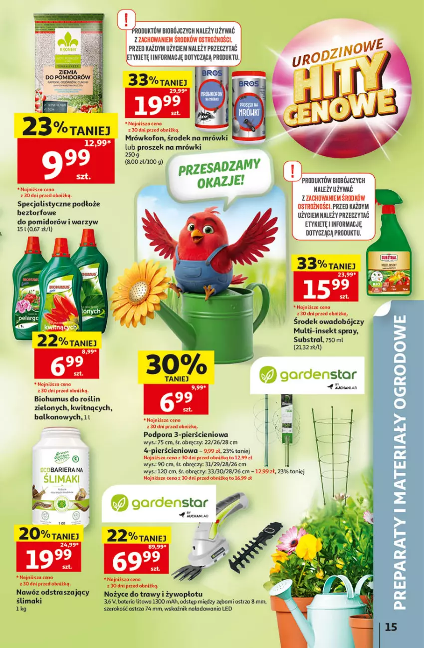 Gazetka promocyjna Auchan - Gazetka 30 Lat Hipermarket Auchan - ważna 14.05 do 20.05.2026 - strona 15 - produkty: Bateria, Biohumus, Mus, Nawóz, Noż, Nożyce, Por