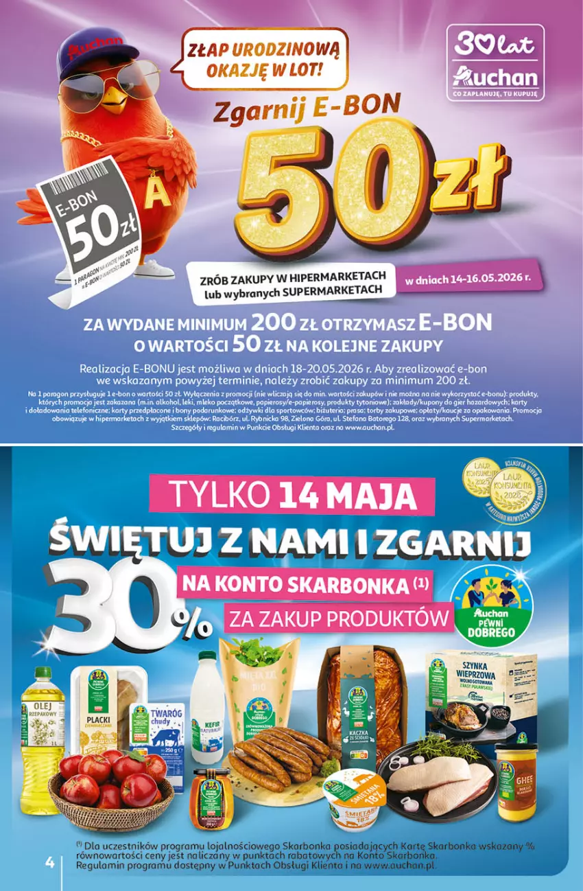 Gazetka promocyjna Auchan - Gazetka 30 Lat Hipermarket Auchan - ważna 14.05 do 20.05.2026 - strona 4 - produkty: Gra, Kamera, Lack, Olej, Olej rzepakowy