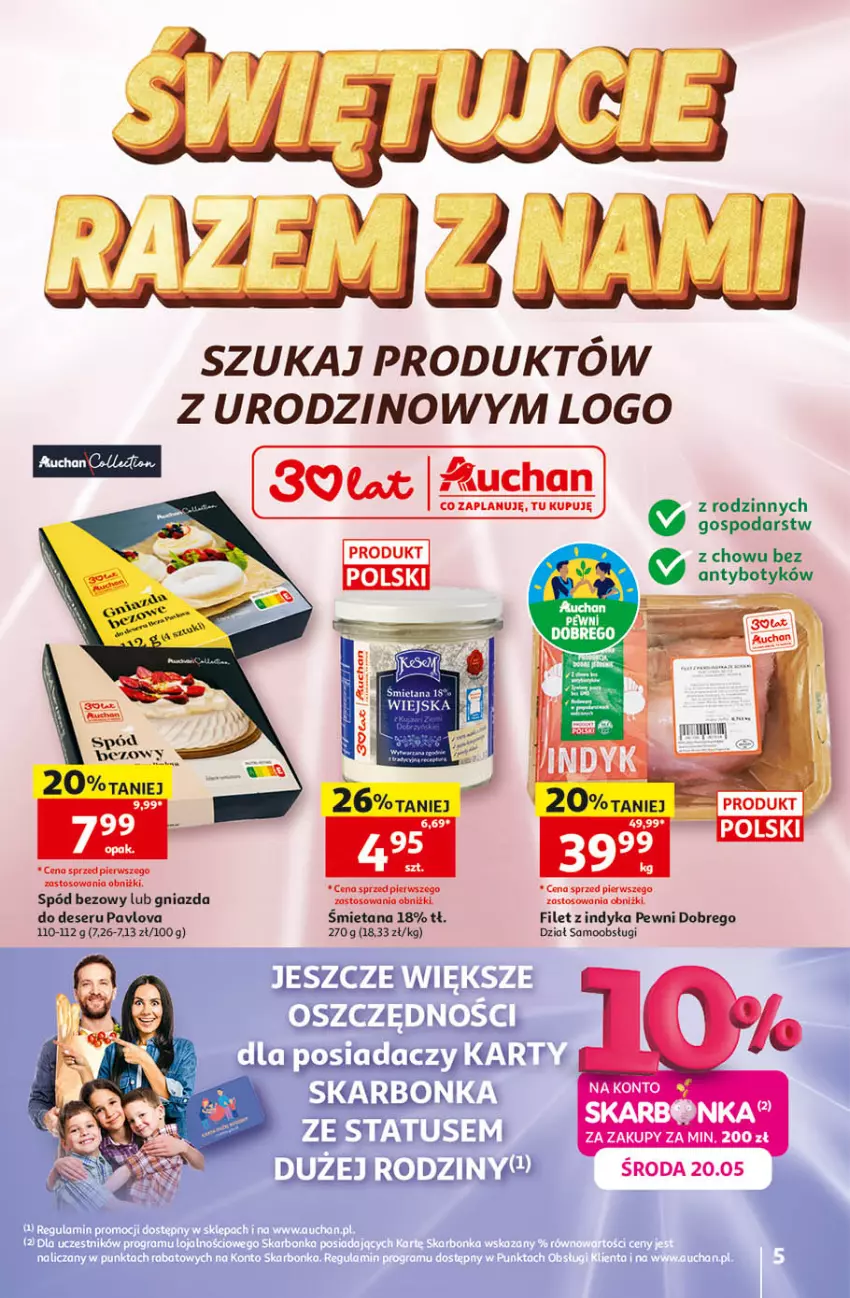 Gazetka promocyjna Auchan - Gazetka 30 Lat Hipermarket Auchan - ważna 14.05 do 20.05.2026 - strona 5 - produkty: Deser, Ser