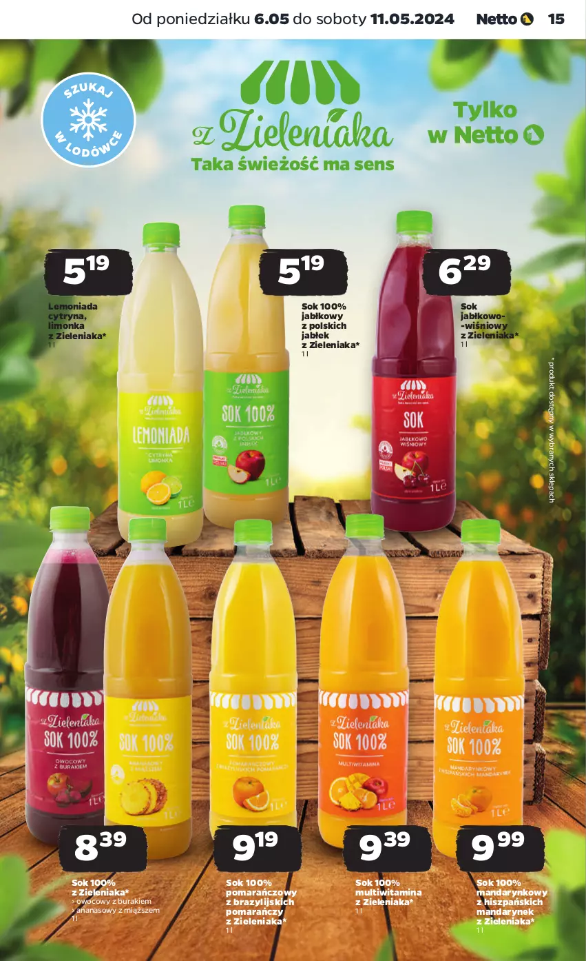 Gazetka promocyjna Netto - Artykuły spożywcze - ważna 06.05 do 11.05.2024 - strona 15 - produkty: Ananas, Buraki, Lemoniada, Limonka, Sok