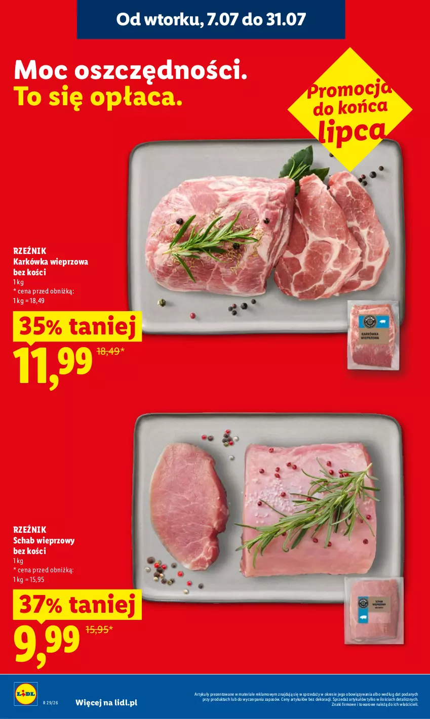 Gazetka promocyjna Lidl - Gazetka ważna od 16.07 do 18.07 - ważna 16.07 do 18.07.2026 - strona 10 - produkty: Karkówka wieprzowa, Schab wieprzowy