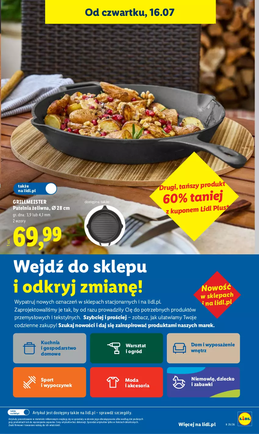 Gazetka promocyjna Lidl - Gazetka ważna od 16.07 do 18.07 - ważna 16.07 do 18.07.2026 - strona 41 - produkty: Grill, Kuchnia, Moda, Ogród, Patelnia, Por, Sport