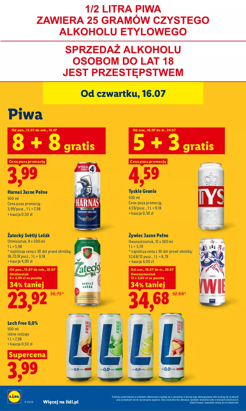 Gazetka promocyjna Lidl - Gazetka ważna od 16.07 do 18.07 - ważna 16.07 do 18.07.2026 - strona 76 - produkty: Gra, Harnaś, Piwa, Tyskie