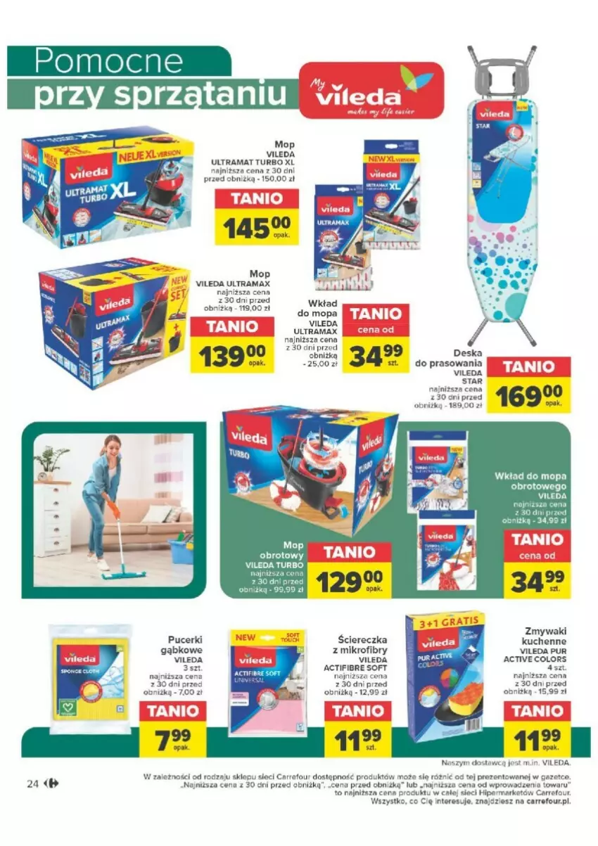 Gazetka promocyjna Carrefour - ważna 16.01 do 28.01.2024 - strona 17 - produkty: Mop, Pur, Rama, Vileda, Wkład do mopa