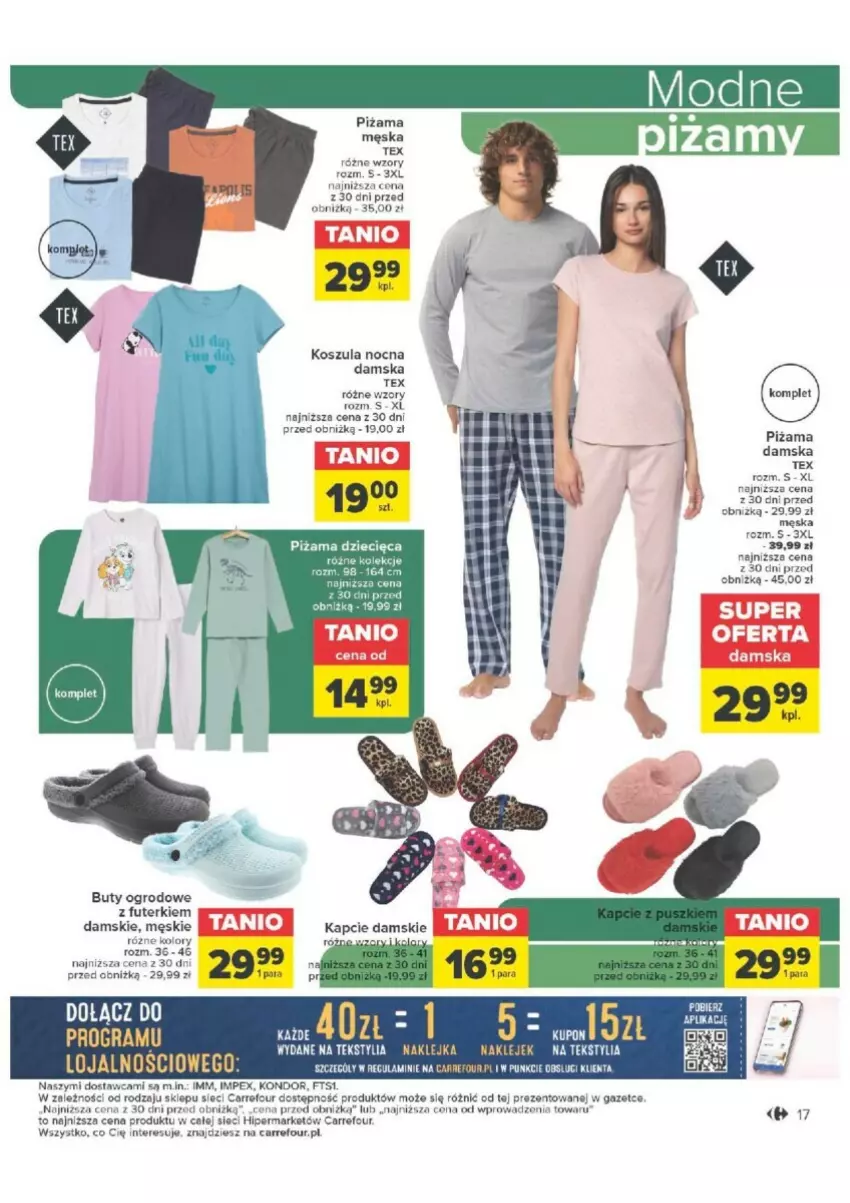 Gazetka promocyjna Carrefour - ważna 16.01 do 28.01.2024 - strona 9 - produkty: Buty, Buty ogrodowe, Dzieci, Klej, Kosz, Koszula, Koszula nocna, Mus, Piżama