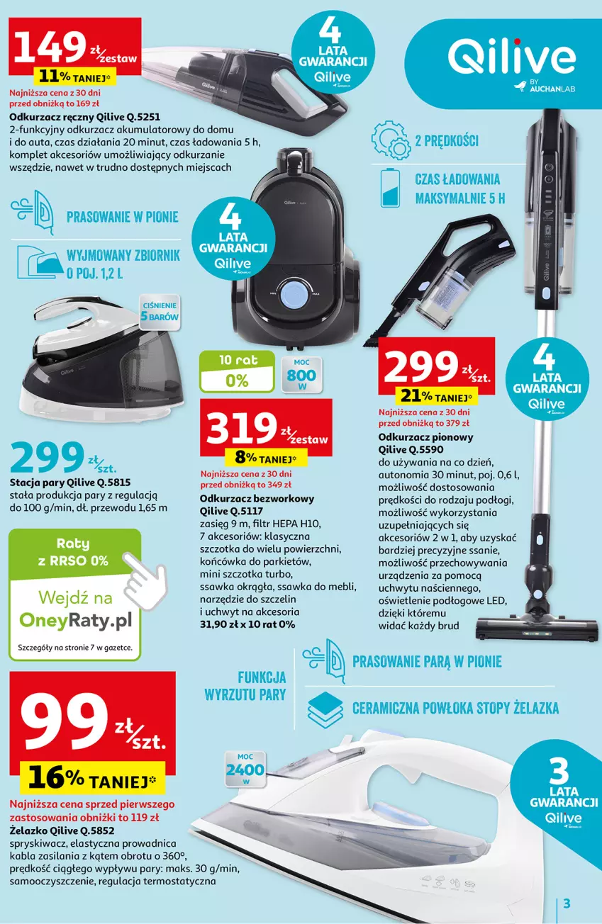 Gazetka promocyjna Auchan - Gazetka Qilive BY AUCHANLAB Hipermarket Auchan - ważna 31.08 do 13.09.2023 - strona 3 - produkty: Akumulator, Odkurzacz, Silan, Szczotka, Termos, Top