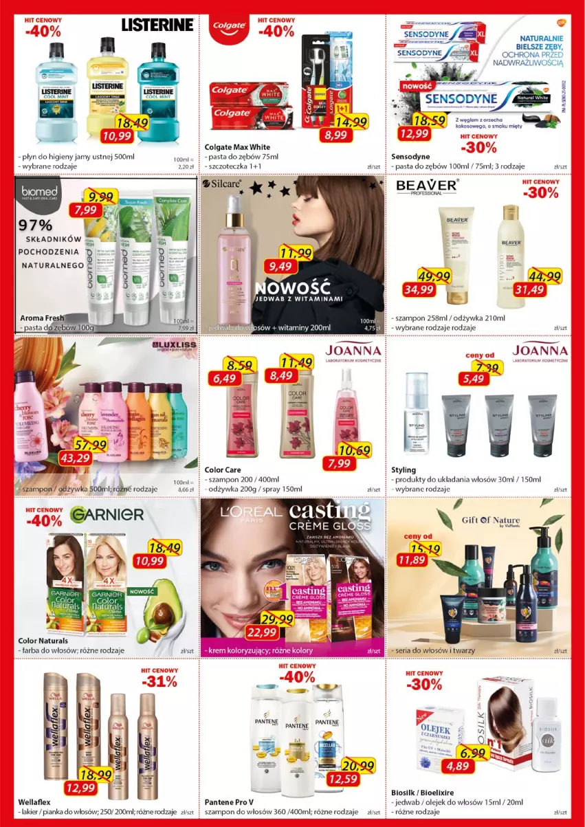 Gazetka promocyjna Kosmyk - Gazetka - ważna 08.03 do 31.03.2022 - strona 4 - produkty: Colgate, Fa, Farba do włosów, Gift of Nature, Kokos, Lakier, LG, Listerine, Odżywka, Olej, Pantene, Pasta do zębów, Pianka do włosów, Sensodyne, Szampon, Szczoteczka, Wella, Wellaflex