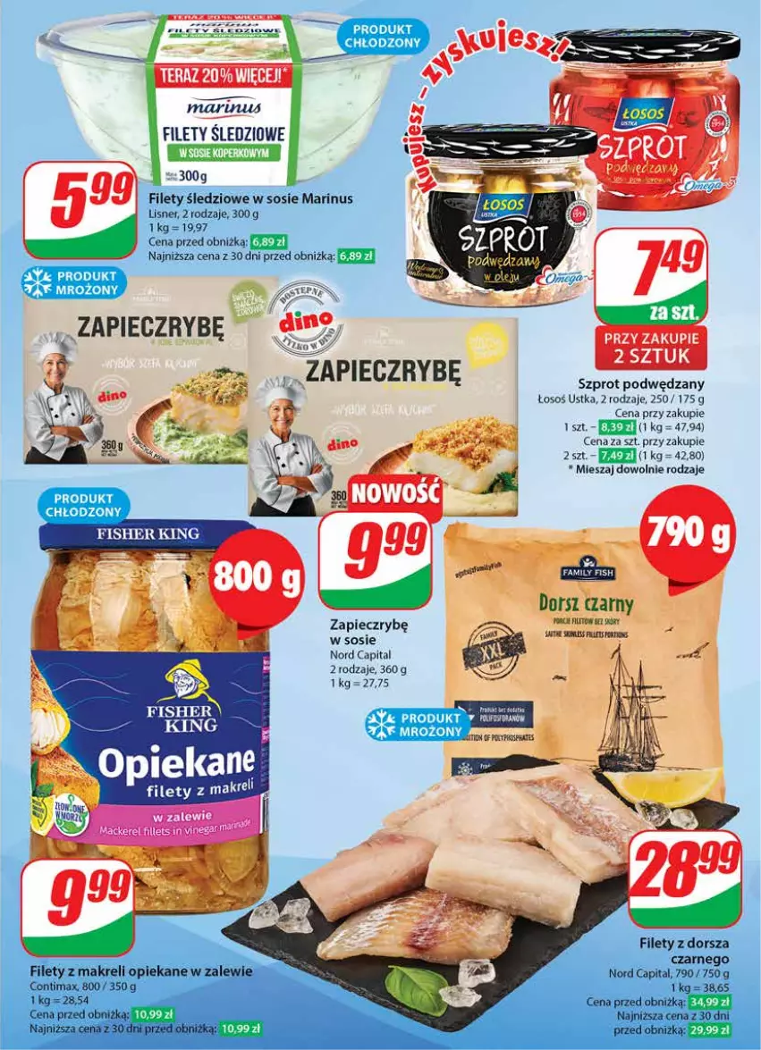 Gazetka promocyjna Dino - Gazetka 39 / 2024 - ważna 25.09 do 01.10.2024 - strona 23 - produkty: Dorsz, Lisner, Olej, Piec, Sos, Szprot, Tera