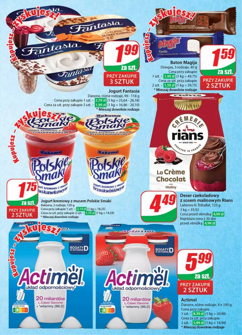 Gazetka promocyjna Dino - Gazetka 39 / 2024 - ważna 25.09 do 01.10.2024 - strona 33 - produkty: Bakoma, Baton, Danone, Deser, Fa, Fanta, Jogurt, Magija, Mus, Ser, Sos