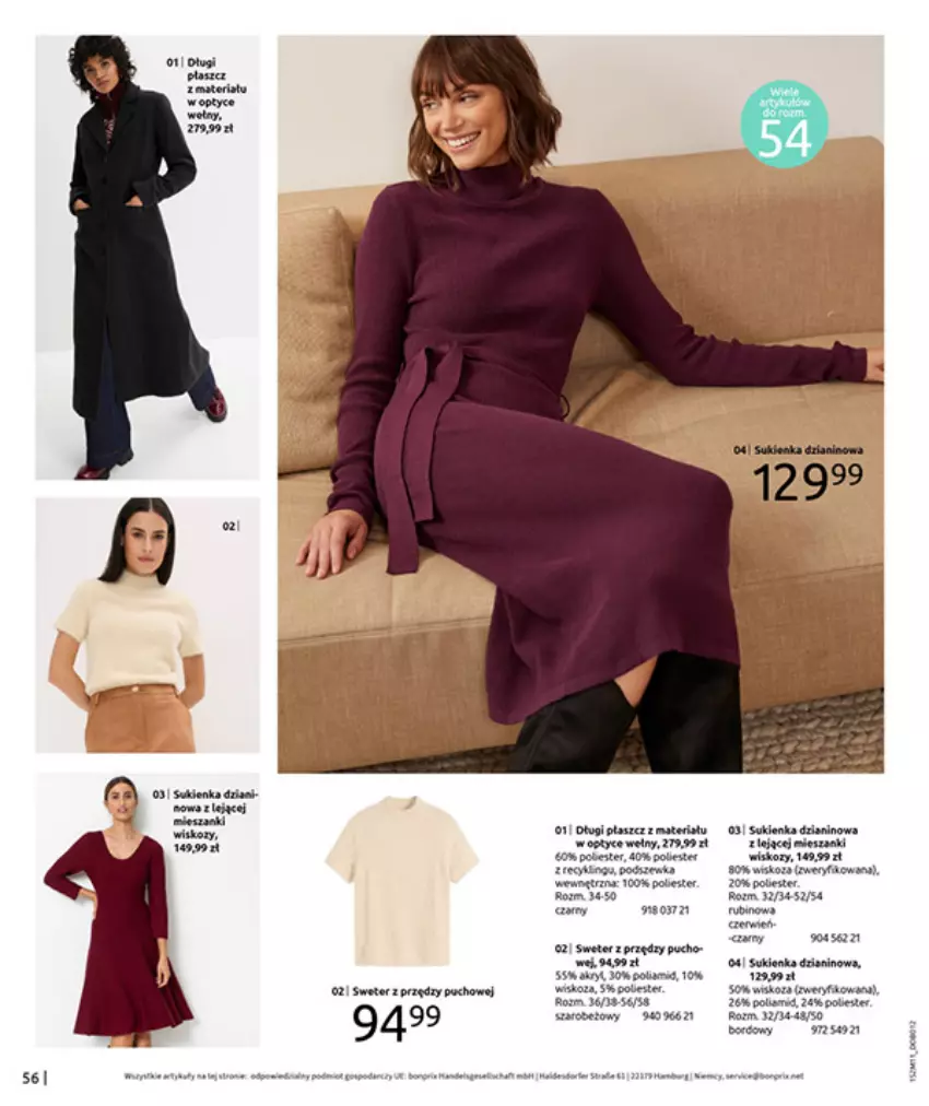 Gazetka promocyjna Bonprix - NA LISTĘ ŻYCZEŃ - ważna 16.12.2025 do 26.01.2026 - strona 58 - produkty: Fa, HP, Płaszcz, Sweter