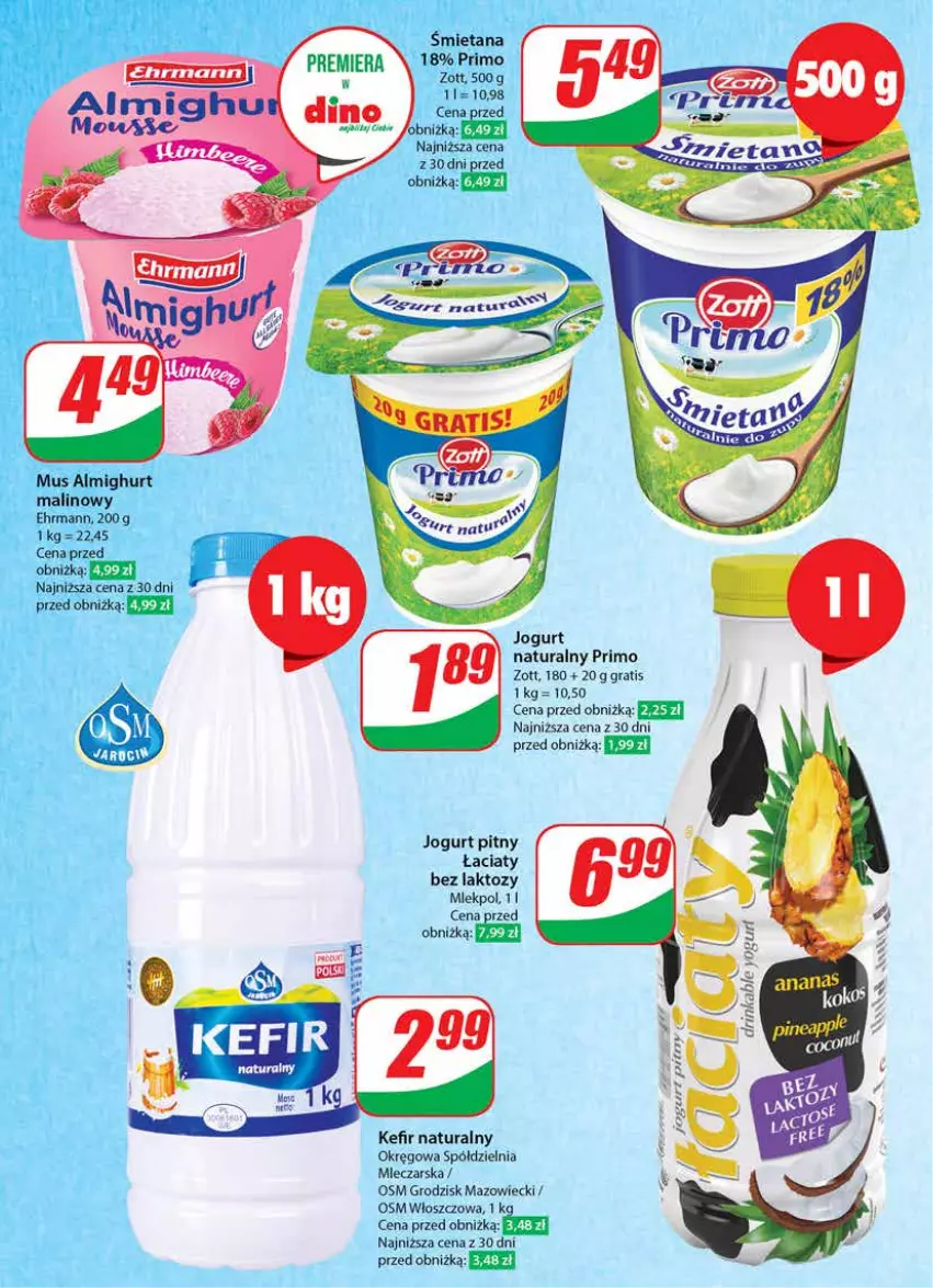 Gazetka promocyjna Dino - Gazetka 30 / 2024 - ważna 24.07 do 30.07.2024 - strona 36 - produkty: Ananas, Gra, Jogurt, Jogurt naturalny, Jogurt pitny, Kefir, Kefir naturalny, Mus, Zott