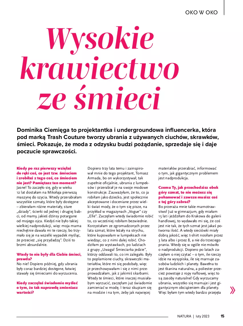 Gazetka promocyjna Drogerie Natura - Gazetka Drogerie Natura - ważna 01.02 do 28.02.2023 - strona 15 - produkty: Dżinsy, Mięta, Moda, Mus, Sok, Szyna, T-shirt, Tera, Ubrania, Waga, Wełna