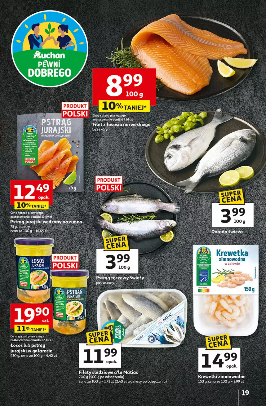 Gazetka promocyjna Auchan - Gazetka 30 Lat Hipermarket Auchan - ważna 22.01 do 28.01.2026 - strona 19 - produkty: Gala, Keen, Krewetki, Pstrąg, Sos