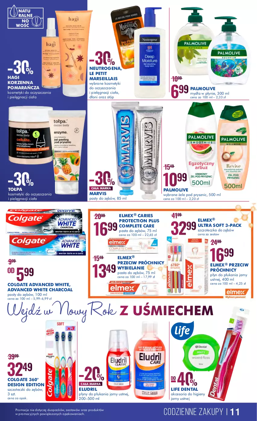 Gazetka promocyjna Super Pharm - Gazetka - ważna 27.12.2022 do 08.01.2023 - strona 11 - produkty: Colgate, Elmex, LG, Mars, Neutrogena, Palmolive, Pasta do zębów, Płyn do płukania, Płyn do płukania jamy ustnej, Szczoteczka, Szczoteczka do zębów, Tołpa