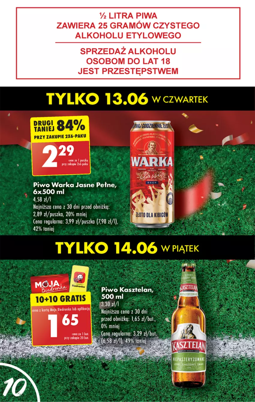 Gazetka promocyjna Biedronka - Od czwartku - ważna 13.06 do 19.06.2024 - strona 12 - produkty: Gra, Kasztelan, Piwa, Piwo, Warka