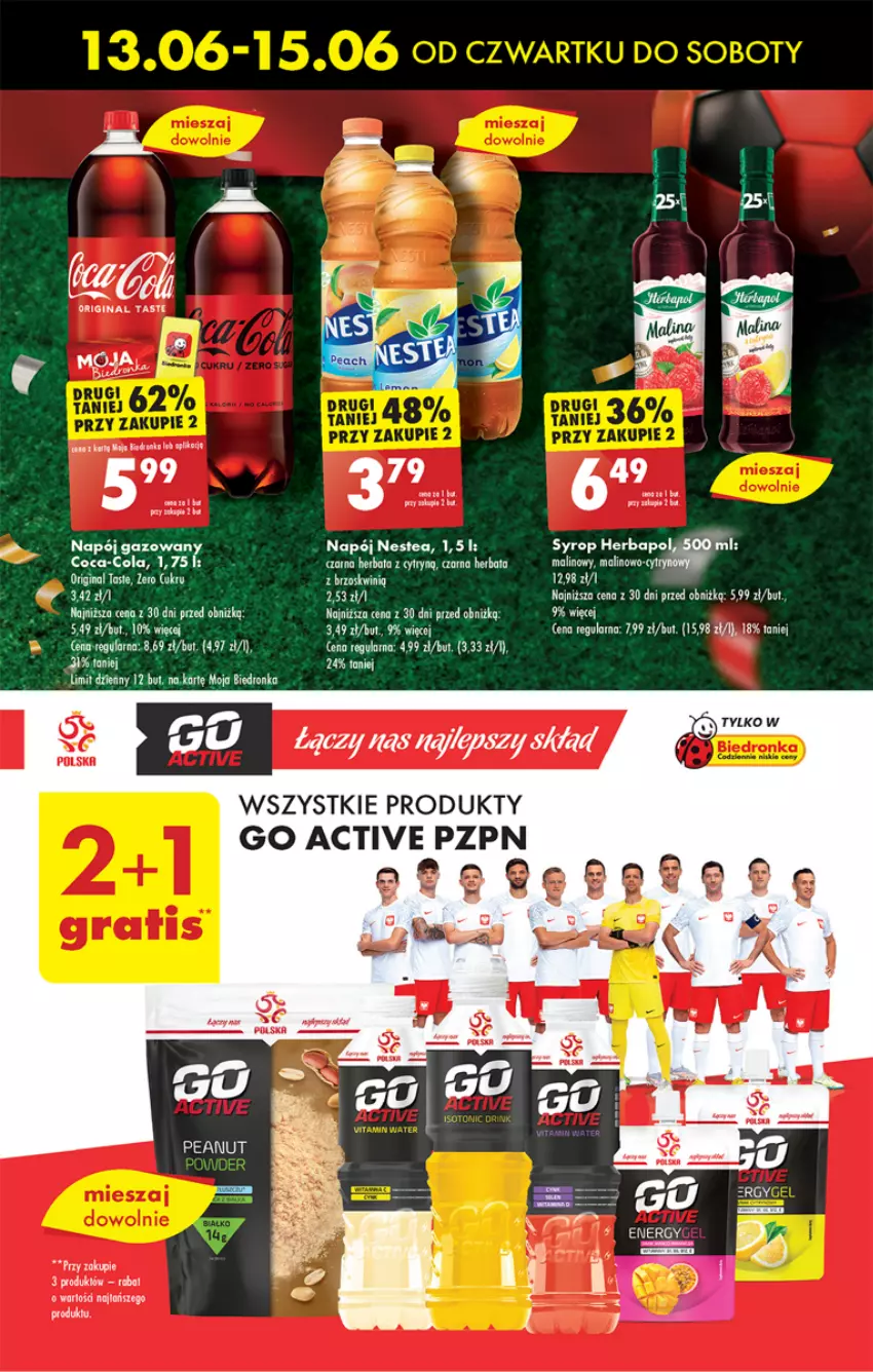 Gazetka promocyjna Biedronka - Od czwartku - ważna 13.06 do 19.06.2024 - strona 41 - produkty: Coca-Cola, Dron, Fa, Gin, Herbapol, Napój, Napój gazowany, Nestea, Syrop