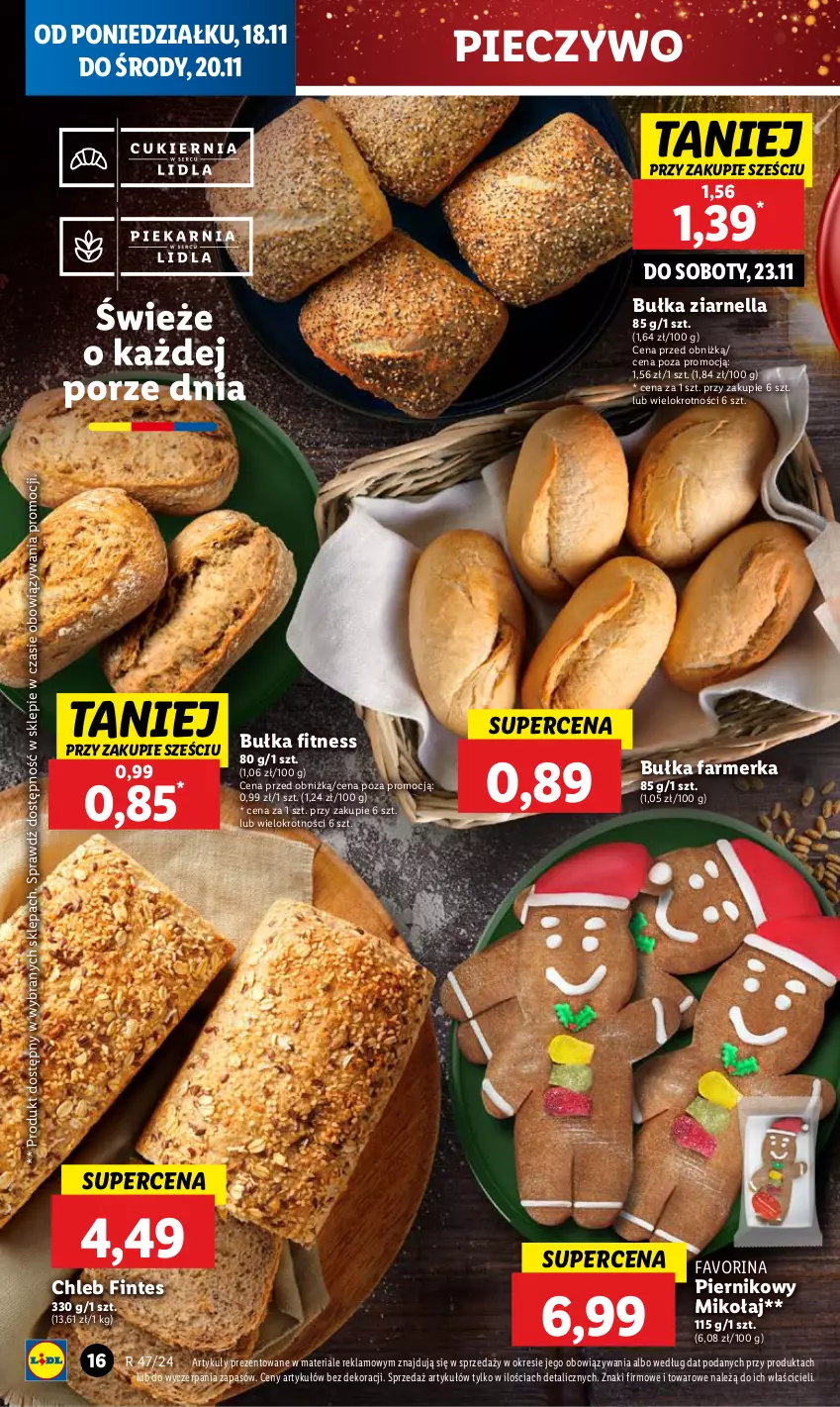 Gazetka promocyjna Lidl - GAZETKA - ważna 18.11 do 20.11.2024 - strona 20 - produkty: Bułka, Bułka fitness, Chleb, Fa, Piec, Pieczywo, Piernik