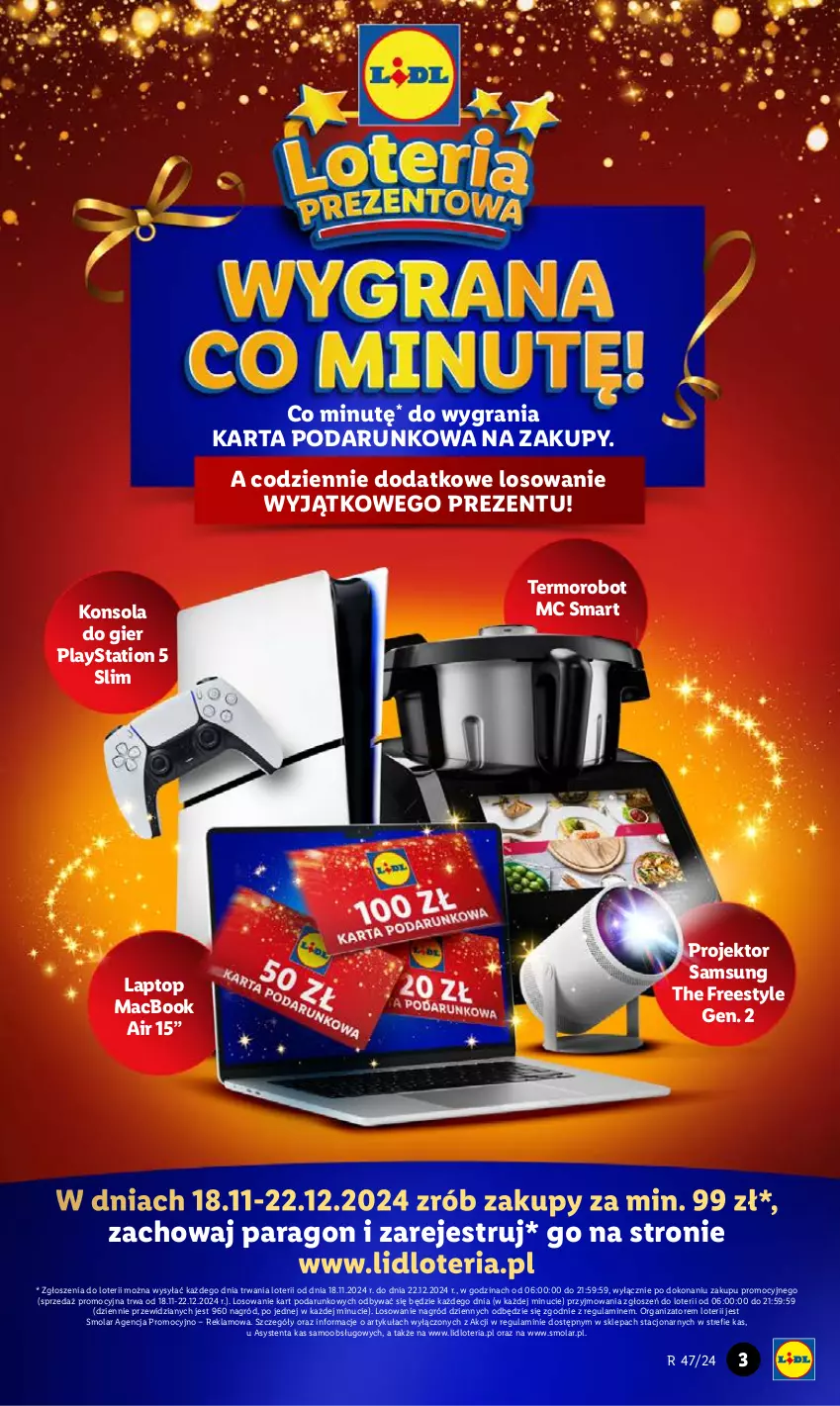 Gazetka promocyjna Lidl - GAZETKA - ważna 18.11 do 20.11.2024 - strona 3 - produkty: Gra, Konsola, Mola, PlayStation, PlayStation 5, Robot, Samsung, Top