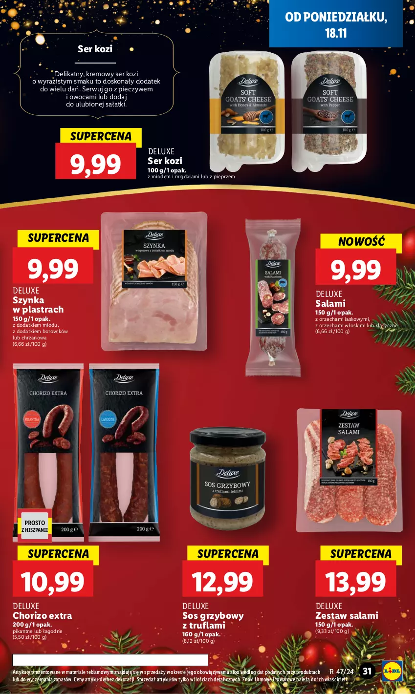 Gazetka promocyjna Lidl - GAZETKA - ważna 18.11 do 20.11.2024 - strona 35 - produkty: Chrzan, Piec, Pieprz, Salami, Sałat, Ser, Ser kozi, Sos, Sos grzybowy, Szynka