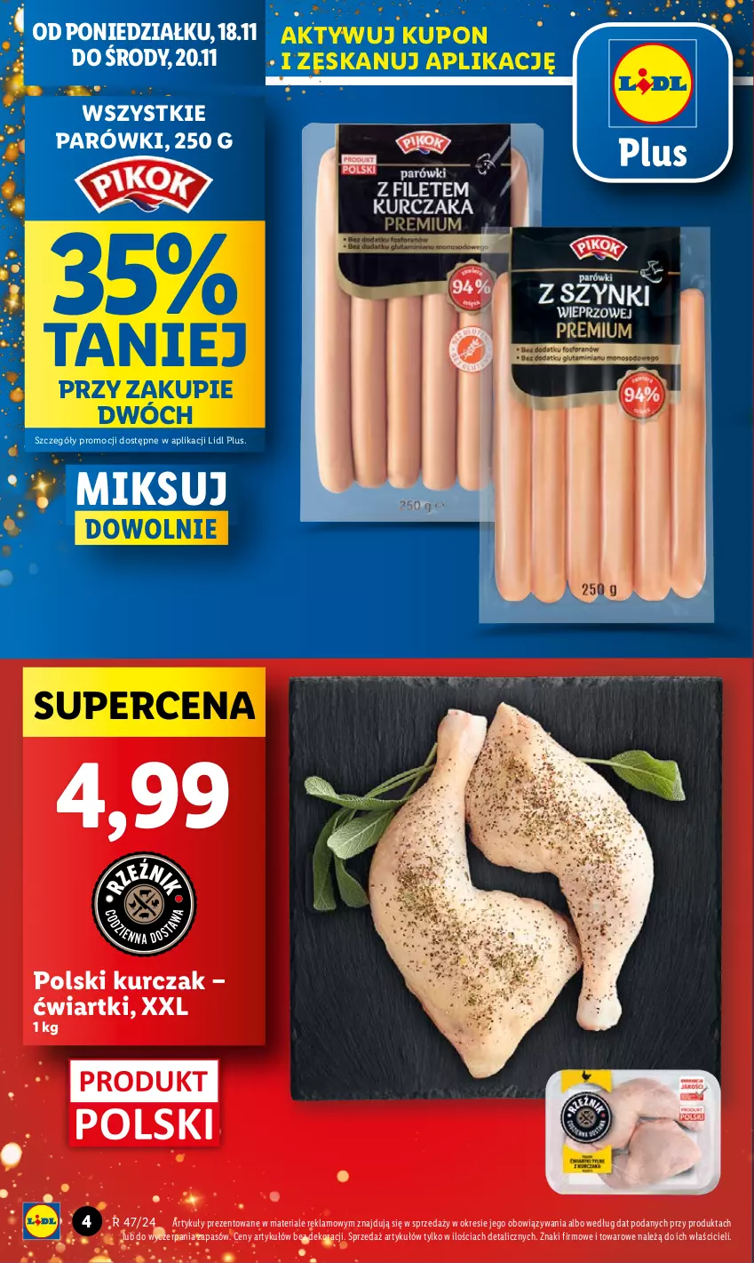 Gazetka promocyjna Lidl - GAZETKA - ważna 18.11 do 20.11.2024 - strona 6 - produkty: Kurczak, Parówki