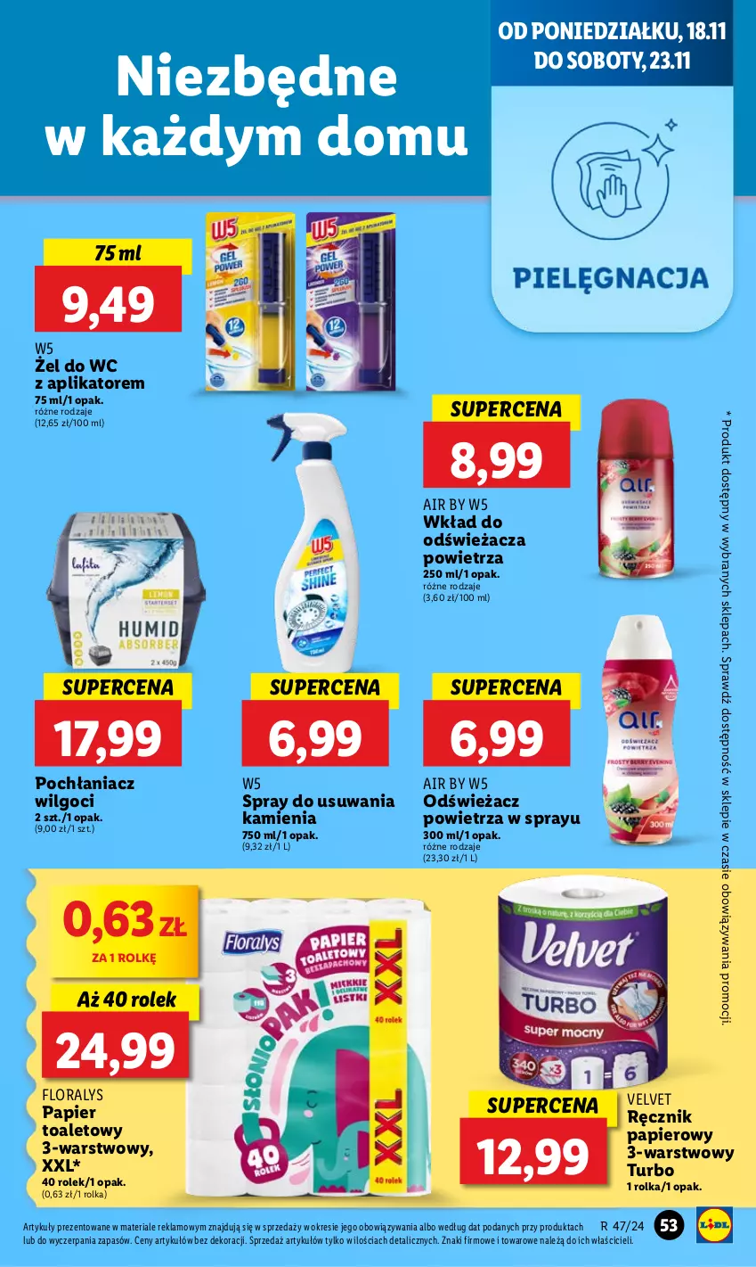 Gazetka promocyjna Lidl - GAZETKA - ważna 18.11 do 20.11.2024 - strona 61 - produkty: Flora, LG, Odświeżacz powietrza, Papier, Papier toaletowy, Pochłaniacz wilgoci, Ręcznik, Velvet