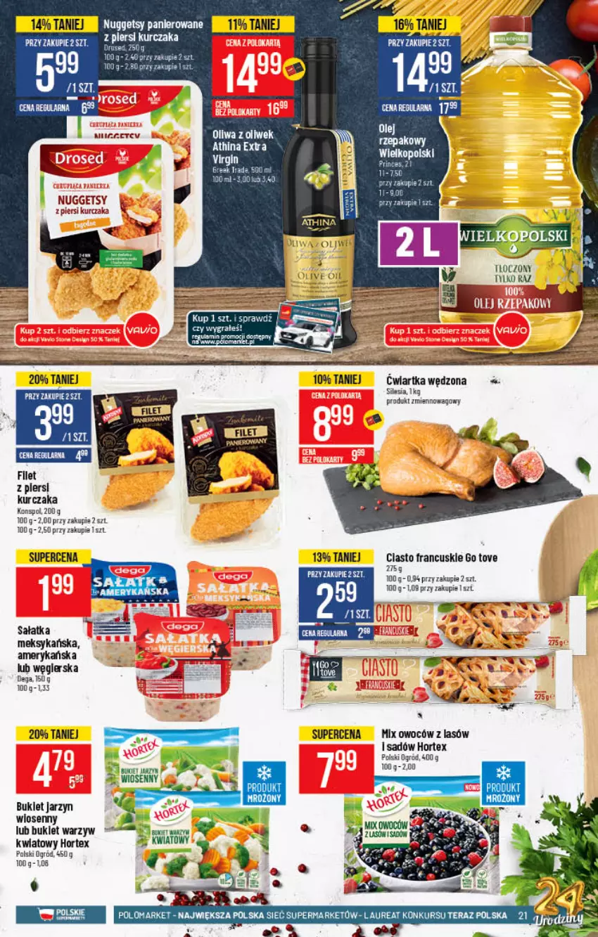 Gazetka promocyjna PoloMarket - Gazetka pomocyjna - ważna 27.10 do 02.11.2021 - strona 21 - produkty: Bukiet, Bukiet warzyw, Ciasto francuskie, Dega, Filet z piersi kurczaka, Gra, Hortex, Kurczak, LG, Ogród, Olej, Olej rzepakowy, Oliwa z oliwek, Sałat, Sałatka