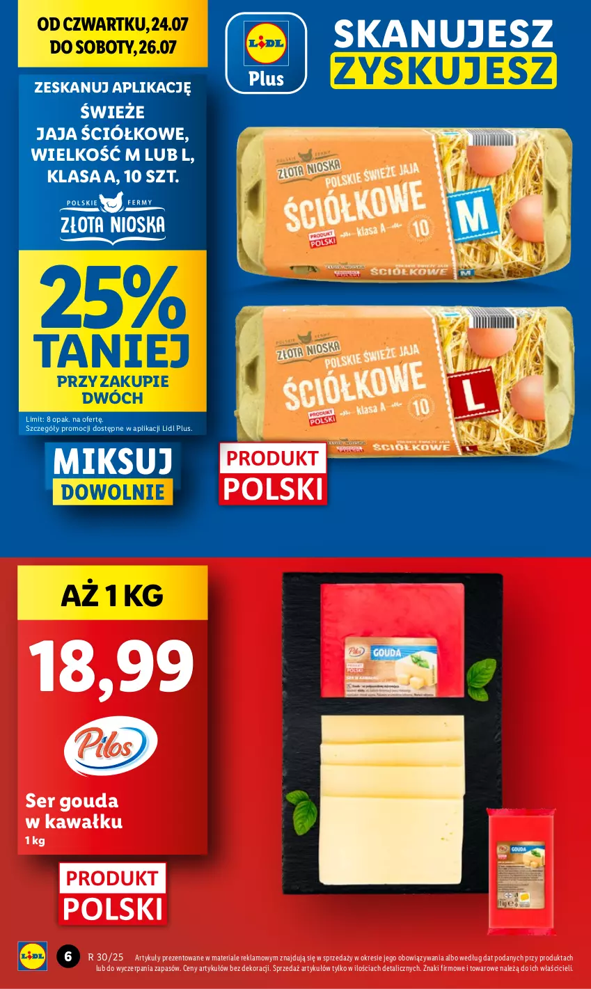 Gazetka promocyjna Lidl - GAZETKA - ważna 24.07 do 26.07.2025 - strona 6 - produkty: Gouda, Jaja, Kawa, Ser