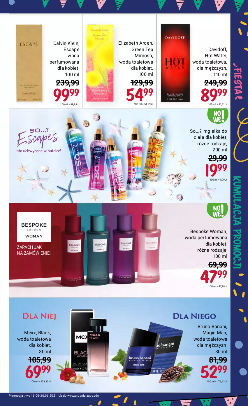 Gazetka promocyjna Rossmann - Fiesta - ważna 16.06 do 30.06.2021 - strona 3 - produkty: Bruno Banani, Calvin Klein, Davidoff, Elizabeth Arden, Lack, Mexx, Mimosa, Perfum, Woda, Woda perfumowana, Woda toaletowa