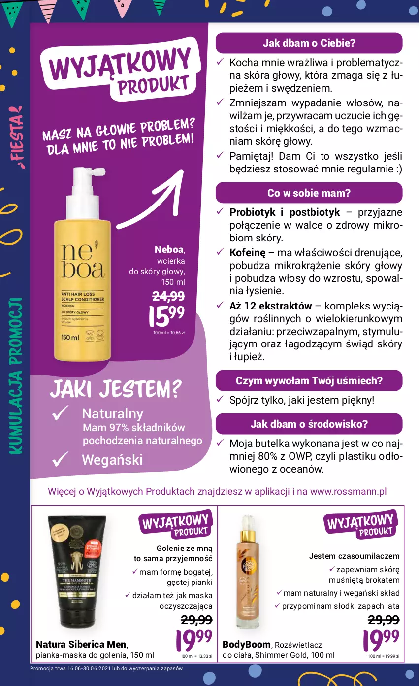 Gazetka promocyjna Rossmann - Fiesta - ważna 16.06 do 30.06.2021 - strona 30 - produkty: Body, Koc, Maska, Mięta, Natura Siberica, Probiotyk, Rozświetlacz