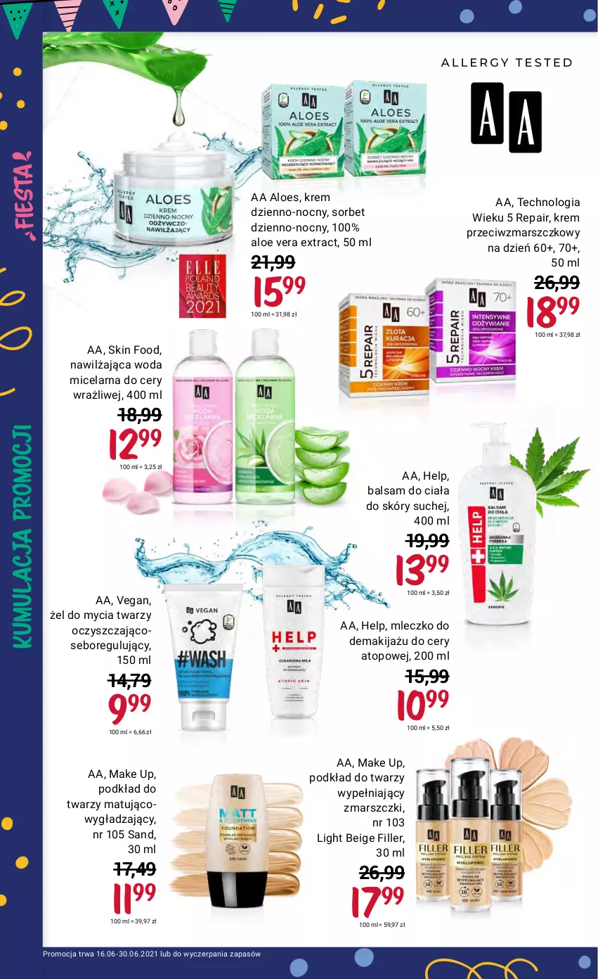 Gazetka promocyjna Rossmann - Fiesta - ważna 16.06 do 30.06.2021 - strona 6 - produkty: Aloe vera, Balsam do ciała, Krem przeciwzmarszczkowy, Makijaż, Mars, Mleczko, Podkład, Podkład do twarzy, Top, Woda, Woda micelarna