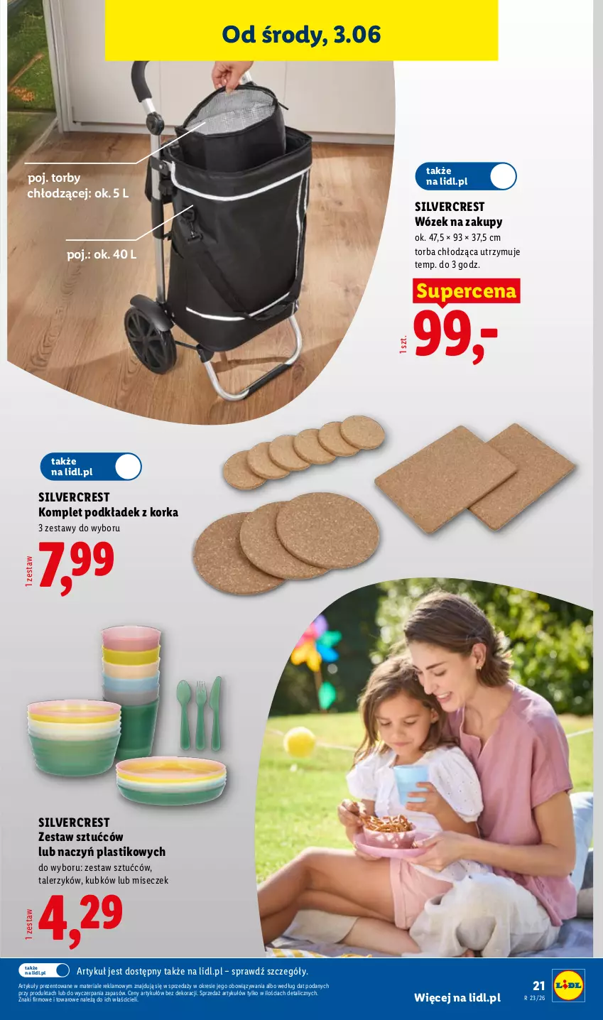 Gazetka promocyjna Lidl - Katalog ważny od 1.06 - ważna 01.06 do 06.06.2026 - strona 25 - produkty: Orka, Podkład, Silvercrest, Talerz, Talerzyk, Torba, Wózek, Wózek na zakupy, Zestaw sztućców