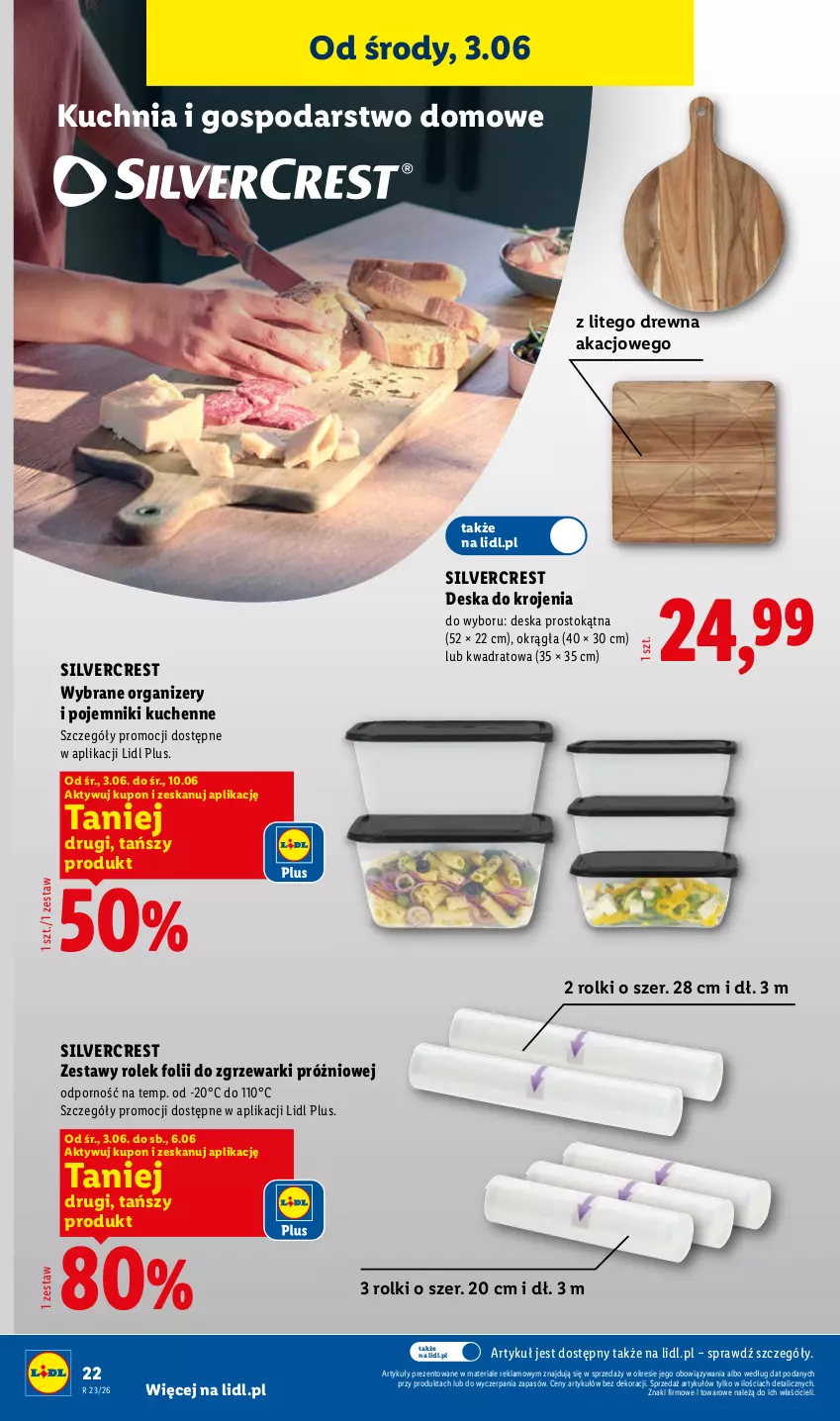 Gazetka promocyjna Lidl - Katalog ważny od 1.06 - ważna 01.06 do 06.06.2026 - strona 26 - produkty: Deska do krojenia, Kuchnia, Organizer, Pojemnik, Por, Rolki, Silvercrest